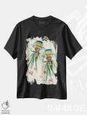 تیشرت مشکی طرح دار ژلی فلاور، دکوراسیون جایگزین اثر بتو وال | فروشگاه ایماژ