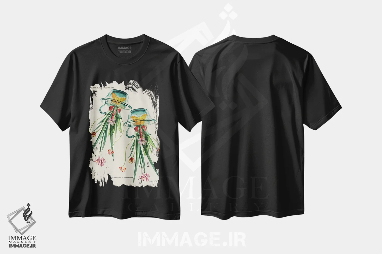 تیشرت مشکی طرح دار ژلی فلاور، دکوراسیون جایگزین اثر بتو وال | فروشگاه ایماژ