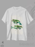 تیشرت سفید طرح دار قورباغه های دریایی، تزئینی اثر بتو وال | immage.ir