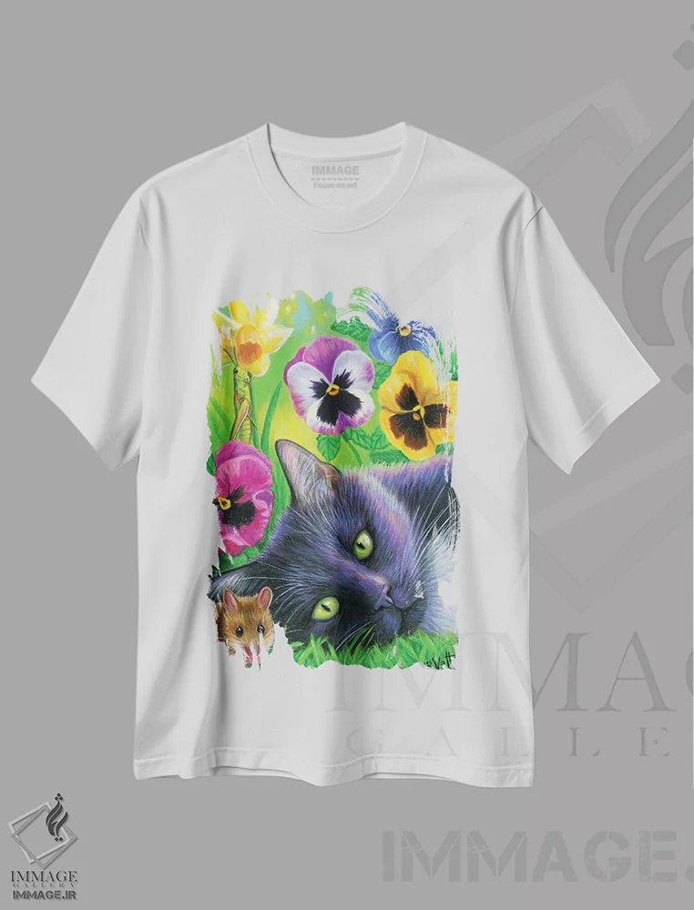 تیشرت سفید طرح دار رویای بهار ۵، مدیوم اثر بریجت واث | immage.ir