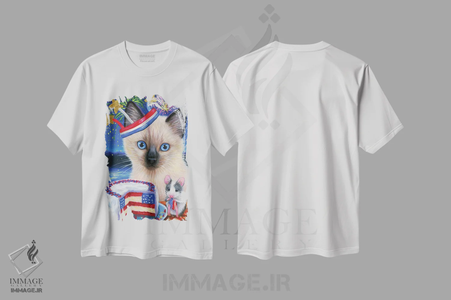تیشرت سفید طرح دار جشن سیسی، مدیوم اثر بریجت واث | فروشگاه ایماژ