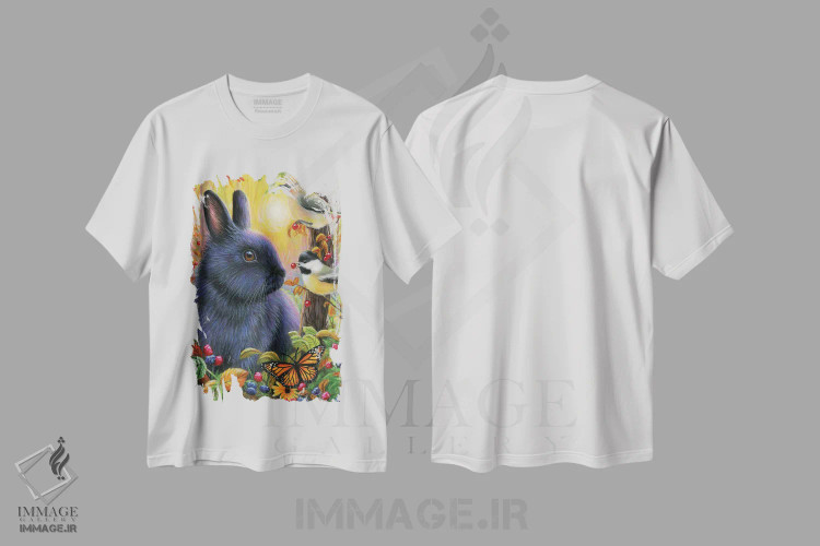 تیشرت سفید طرح دار خرگوش کوچک پاییزی، مدیوم اثر بریجت واث | فروشگاه ایماژ