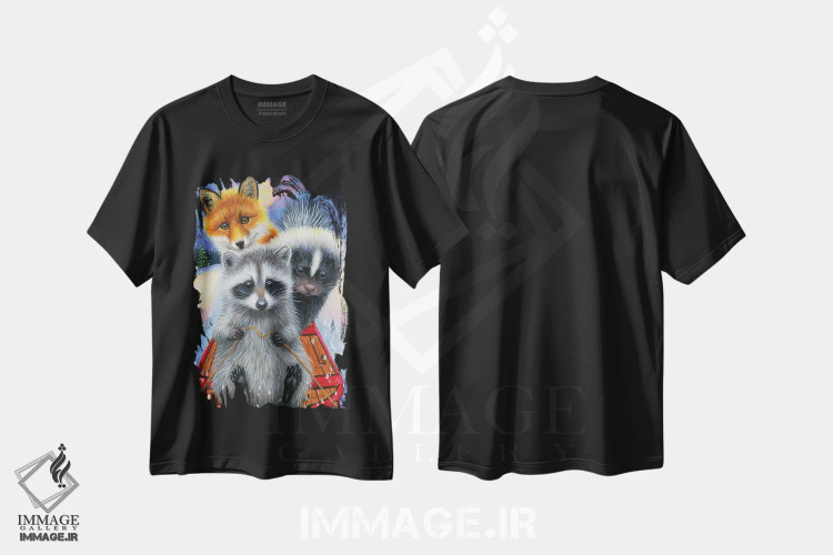 تیشرت مشکی طرح دار نگه دار!، مدیوم اثر بریجت واث | فروشگاه ایماژ