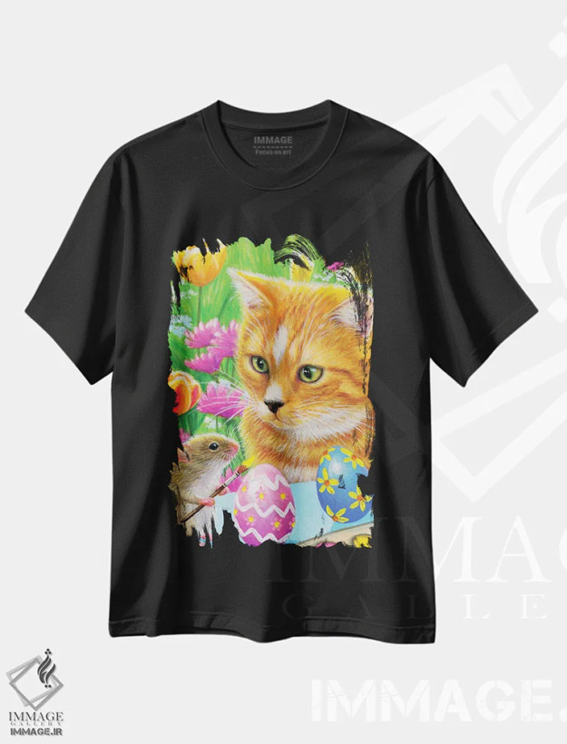 تیشرت مشکی طرح دار یاور کوچک عید پاک، مدیوم اثر بریجت واث | فروشگاه ایماژ