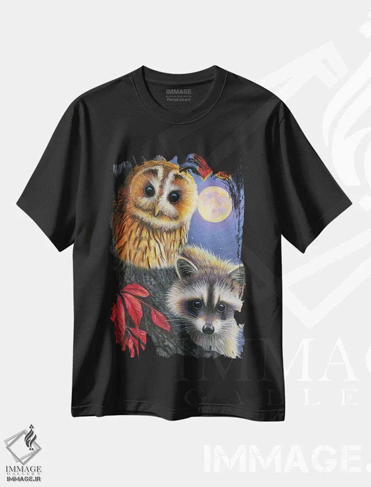 تیشرت مشکی طرح دار دوستان مهتابی، مدیوم اثر بریجت واث | immage.ir
