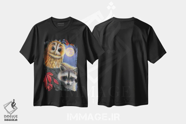 تیشرت مشکی طرح دار دوستان مهتابی، مدیوم اثر بریجت واث | immage.ir