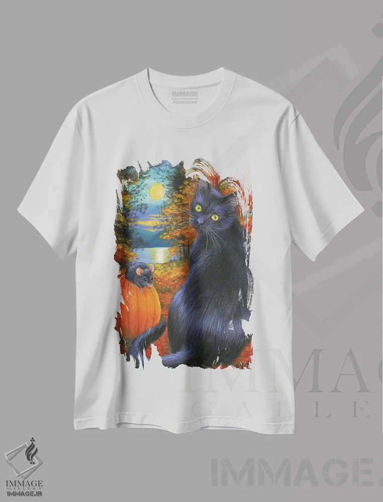 تیشرت سفید طرح دار ماه اکتبر، مدیوم اثر بریجت واث | immage.ir