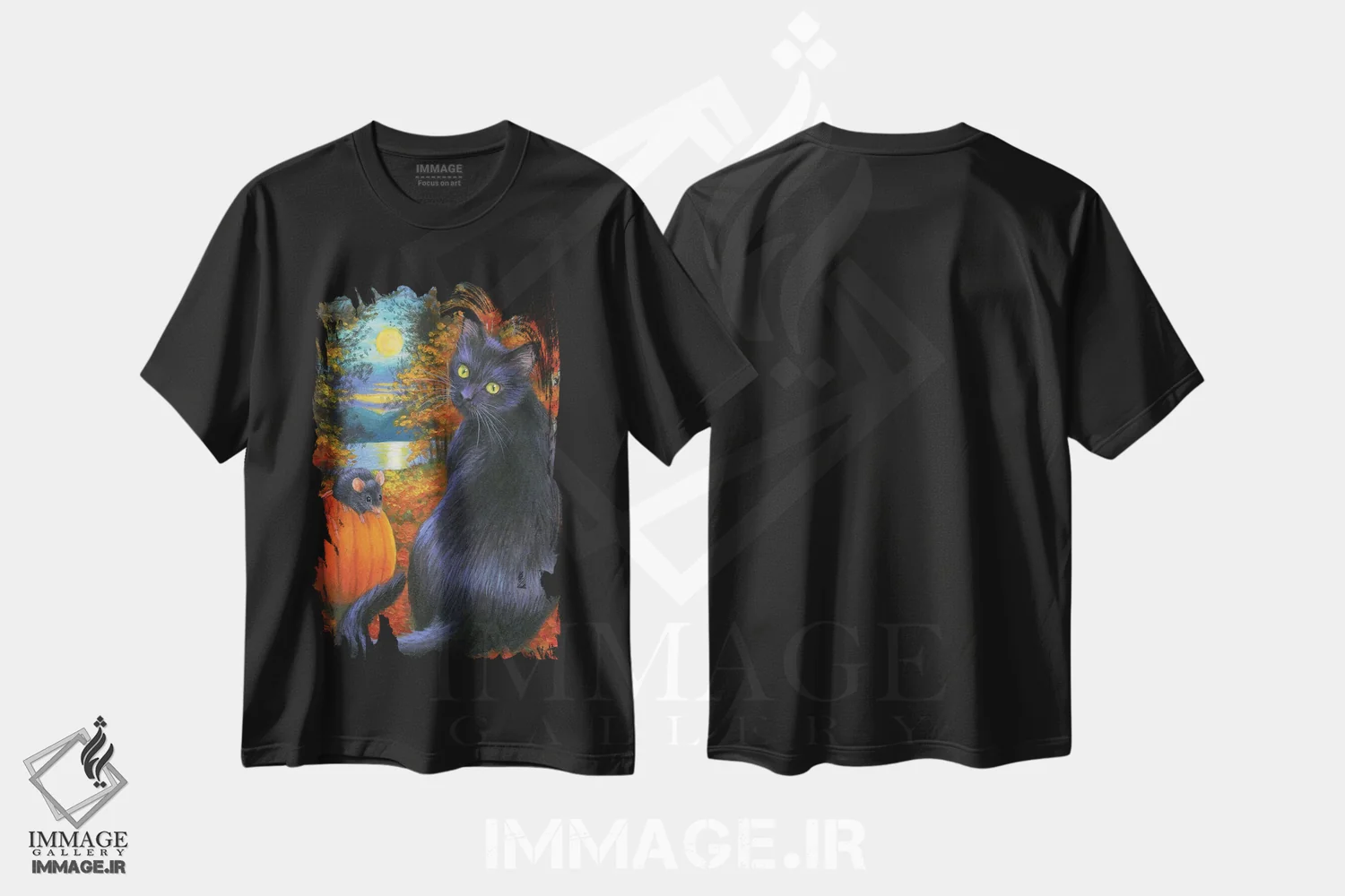 تیشرت مشکی طرح دار ماه اکتبر، مدیوم اثر بریجت واث | فروشگاه ایماژ
