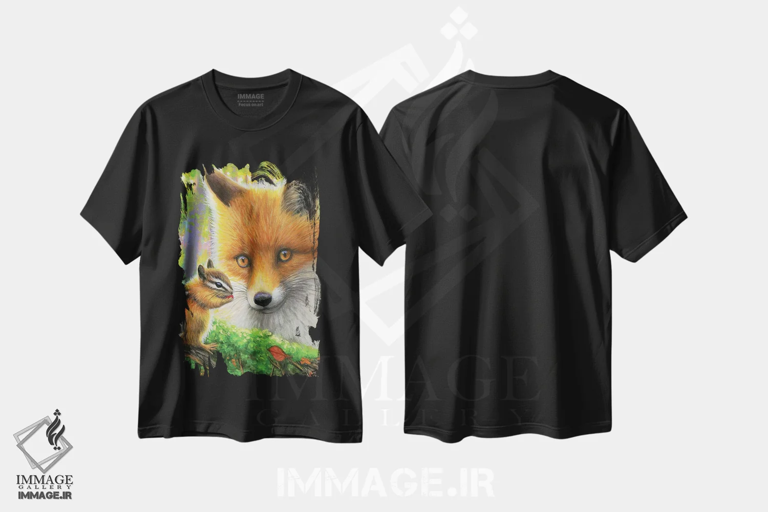 تیشرت مشکی طرح دار دوست جدیدی برای روباه کوچولو، مدیوم اثر بریجت واث | فروشگاه ایماژ