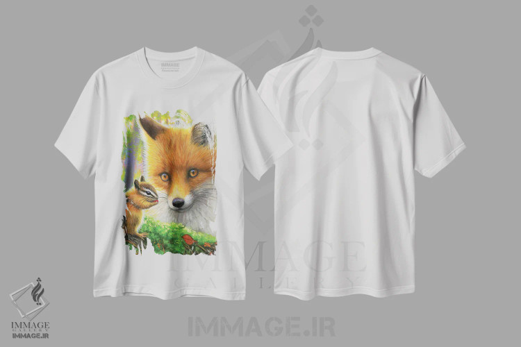 تیشرت سفید طرح دار دوست جدیدی برای روباه کوچولو، مدیوم اثر بریجت واث | immage.ir