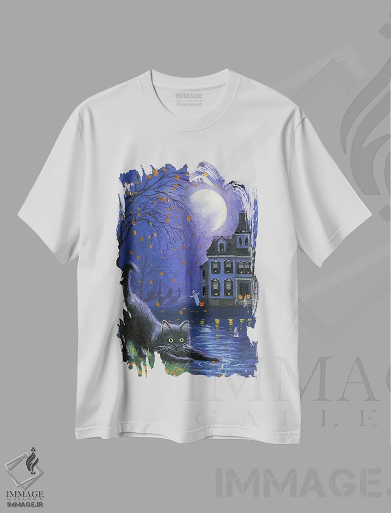 تیشرت سفید طرح دار ماه جادوگر، مدیوم اثر بریجت واث | فروشگاه ایماژ