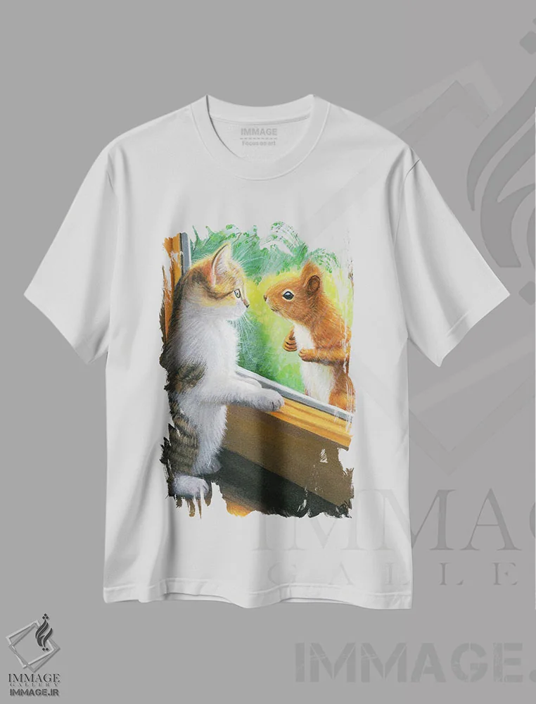 تیشرت سفید طرح دار تو کی هستی؟ ۷، مدیوم اثر بریجت واث | immage.ir