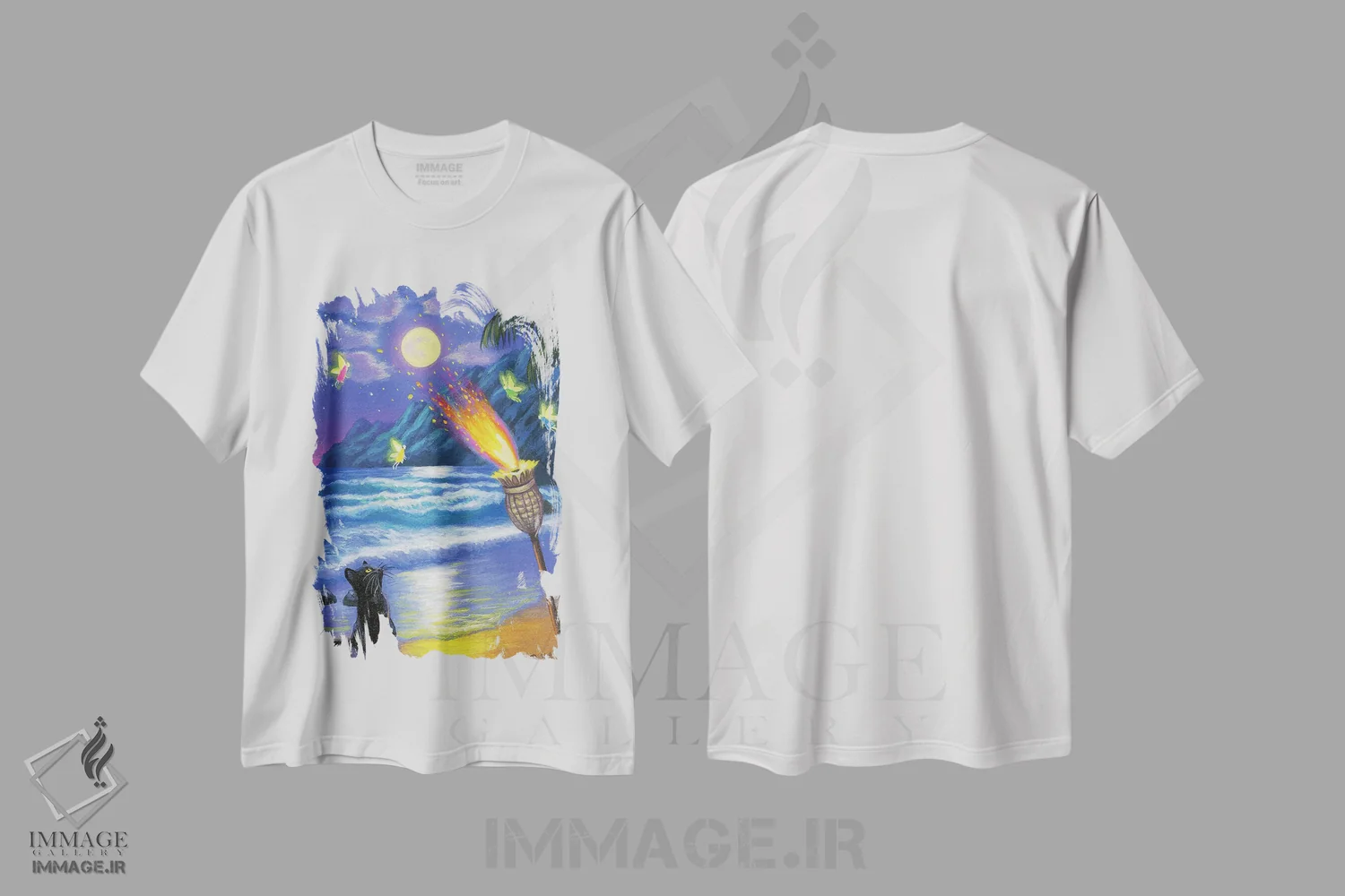 تیشرت سفید طرح دار پری های مشعل تیکی، مدیوم اثر بریجت واث | فروشگاه ایماژ