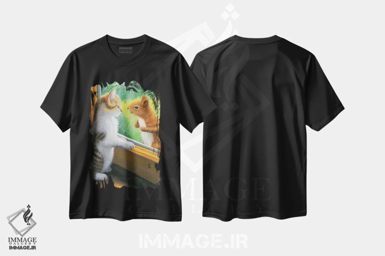 تیشرت مشکی طرح دار تو کی هستی؟ ۷، مدیوم اثر بریجت واث | فروشگاه ایماژ