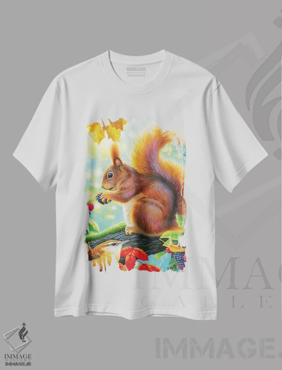 تیشرت سفید طرح دار خوشحال از میوه های جنگلی، هنر دیجیتال اثر بریجت واث | immage.ir