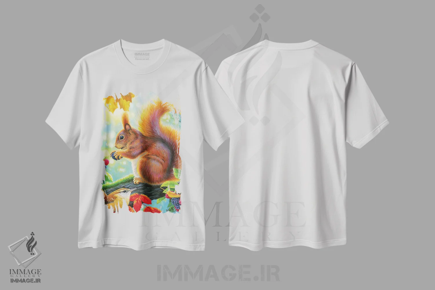 تیشرت سفید طرح دار خوشحال از میوه های جنگلی، هنر دیجیتال اثر بریجت واث | immage.ir