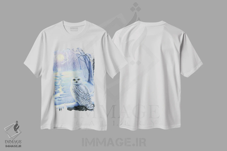 تیشرت سفید طرح دار سکوت زمستان، هنر دیجیتال اثر بریجت واث | فروشگاه ایماژ