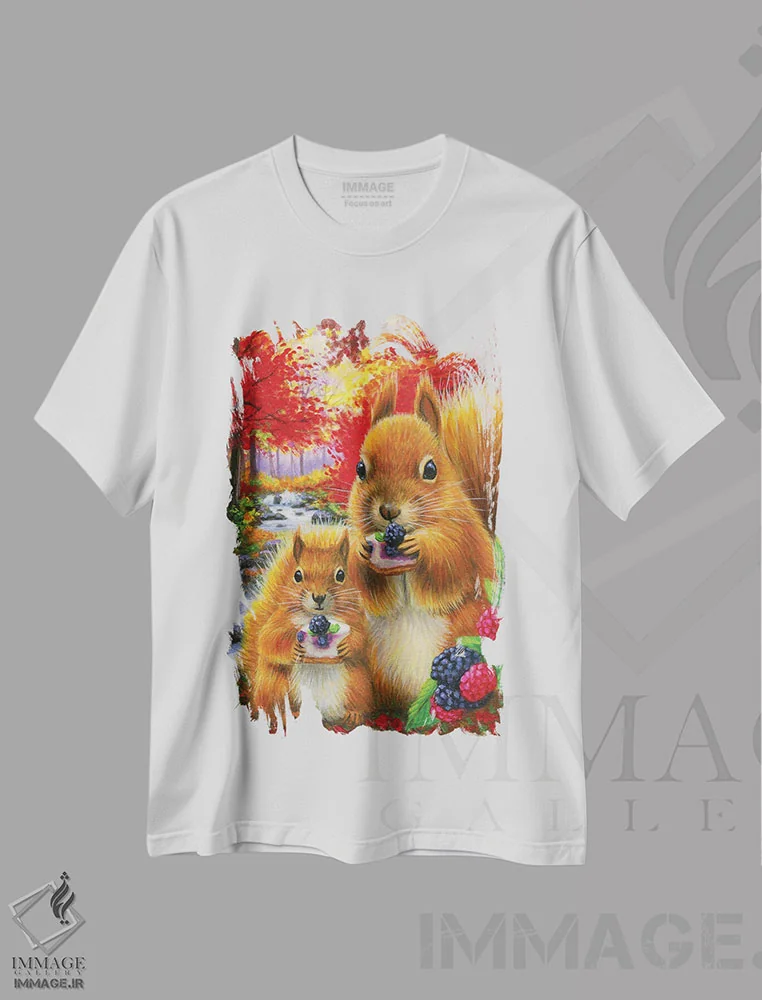 تیشرت سفید طرح دار روزهای تمشک ۳، مدیوم اثر بریجت واث | immage.ir