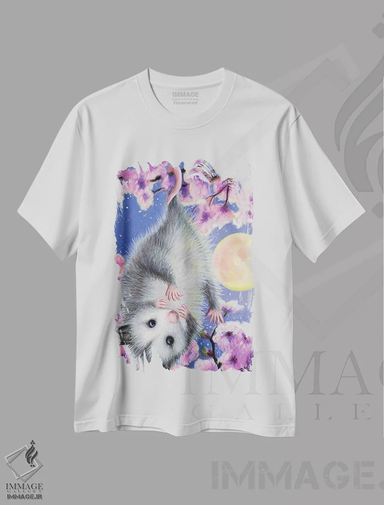 تیشرت سفید طرح دار صاریغ شکوفه، مدیوم اثر بریجت واث | فروشگاه ایماژ