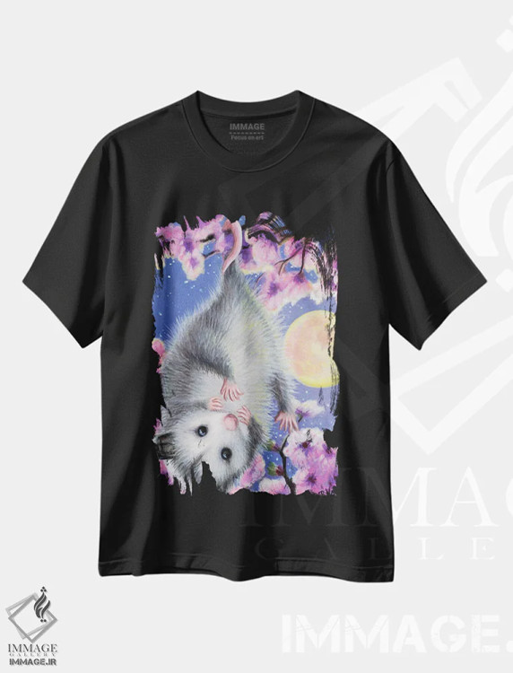 تیشرت مشکی طرح دار صاریغ شکوفه، مدیوم اثر بریجت واث | immage.ir
