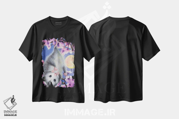 تیشرت مشکی طرح دار صاریغ شکوفه، مدیوم اثر بریجت واث | immage.ir