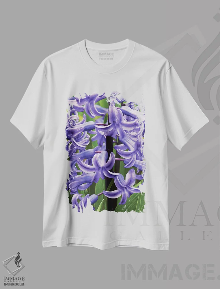 تیشرت سفید طرح دار سنبل ها، مدیوم اثر برایان ولف | فروشگاه ایماژ