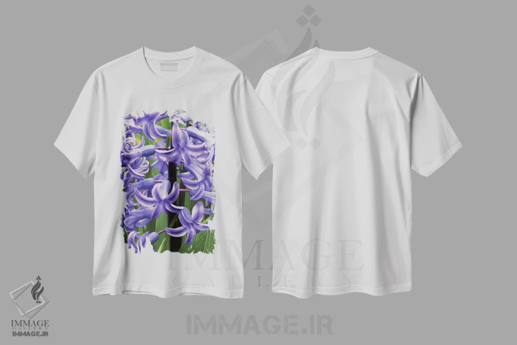 تیشرت سفید طرح دار سنبل ها، مدیوم اثر برایان ولف | فروشگاه ایماژ