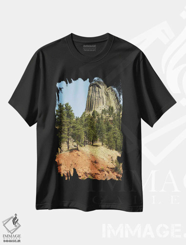 تیشرت مشکی طرح دار یادمان ملی برج شیطان، مدیوم اثر برایان ولف | فروشگاه ایماژ