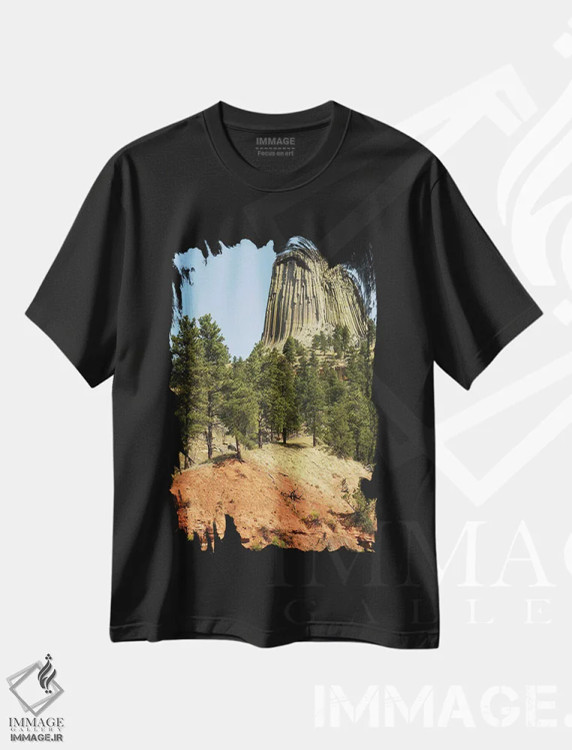 تیشرت مشکی طرح دار یادمان ملی برج شیطان، مدیوم اثر برایان ولف | فروشگاه ایماژ