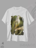 تیشرت سفید طرح دار گنجشک تاج سفید، مدیوم اثر برایان ولف | فروشگاه ایماژ
