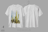 تیشرت سفید طرح دار کاکتوس ساگوارو، مدیوم اثر برایان ولف | فروشگاه ایماژ