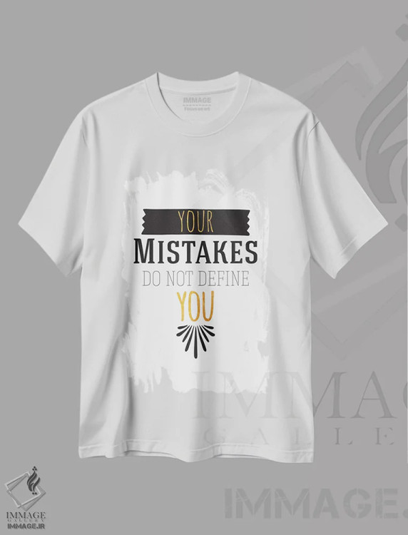 تیشرت سفید طرح دار اشتباهات تو III، تزئینی اثر فایو بای فایو کالکتیو | immage.ir