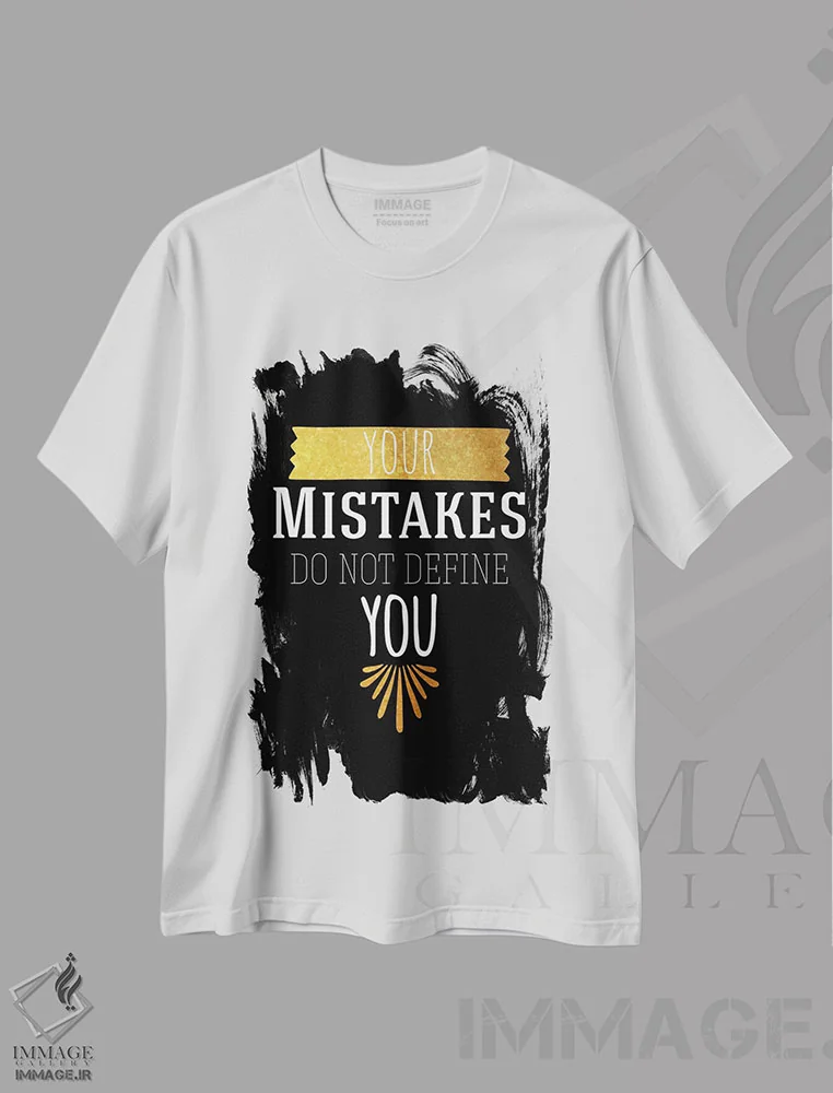 تیشرت سفید طرح دار اشتباهات تو IV، تزئینی اثر فایو بای فایو کالکتیو | فروشگاه ایماژ