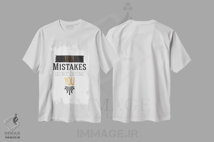 تیشرت سفید طرح دار اشتباهات تو III، تزئینی اثر فایو بای فایو کالکتیو | immage.ir