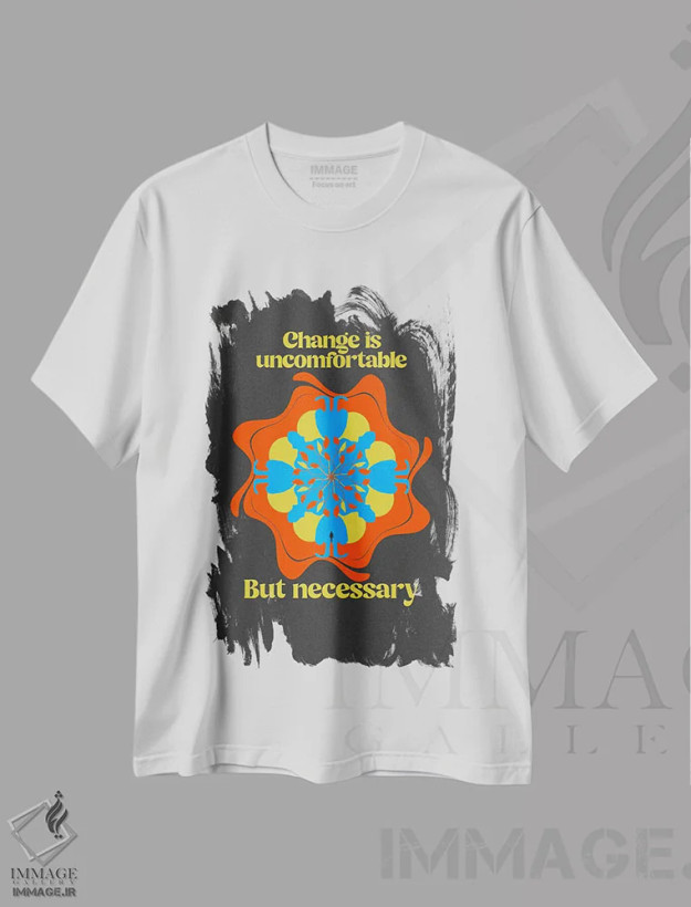 تیشرت سفید طرح دار تغییر، تزئینی اثر بست ورلد اثر سیرا کیلن | فروشگاه ایماژ
