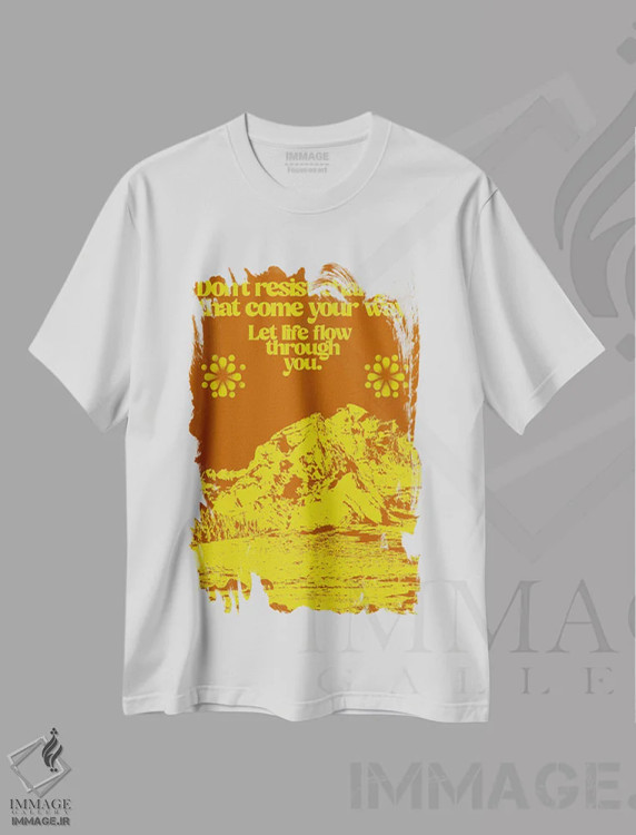 تیشرت سفید طرح دار مقاومت نکن، تزئینی اثر بست ورلد اثر سیرا کیلن | فروشگاه ایماژ