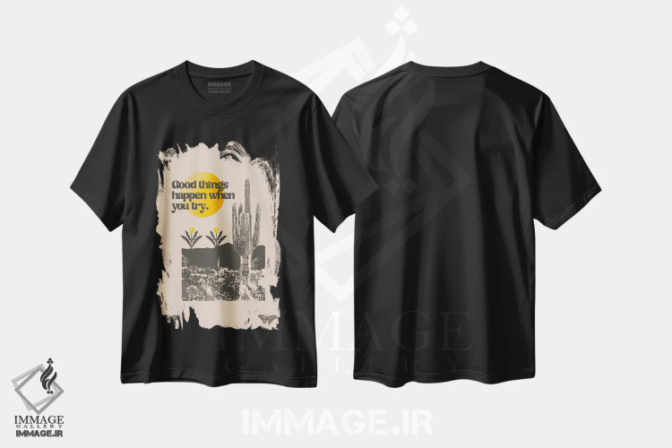 تیشرت مشکی طرح دار چیزهای خوب، تزئینی اثر بست ورلد اثر سیرا کیلن | فروشگاه ایماژ