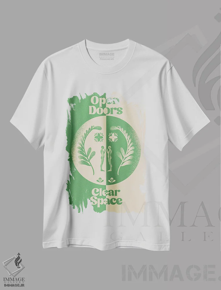 تیشرت سفید طرح دار درها را باز کن، تزئینی اثر بست ورلد اثر سیرا کیلن | immage.ir
