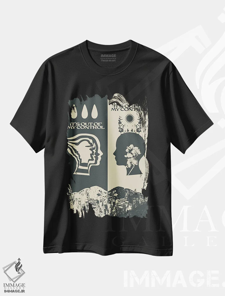 تیشرت مشکی طرح دار دیدگاه، تزئینی اثر بست ورلد اثر سیرا کیلن | immage.ir