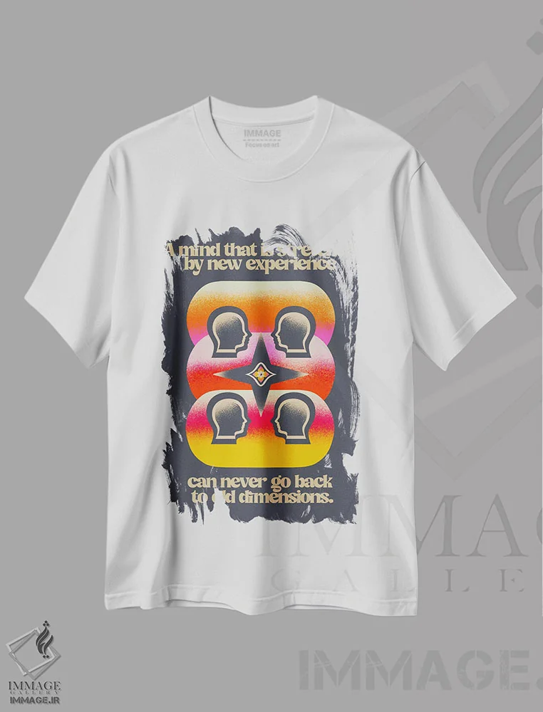 تیشرت سفید طرح دار ابعاد قدیمی، تزئینی اثر بست ورلد اثر سیرا کیلن | immage.ir