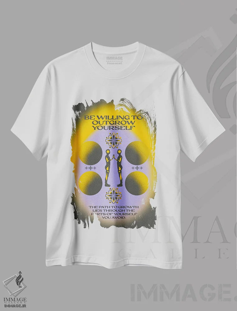 تیشرت سفید طرح دار فراتر از خودت باش، تزئینی اثر بست ورلد اثر سیرا کیلن | فروشگاه ایماژ