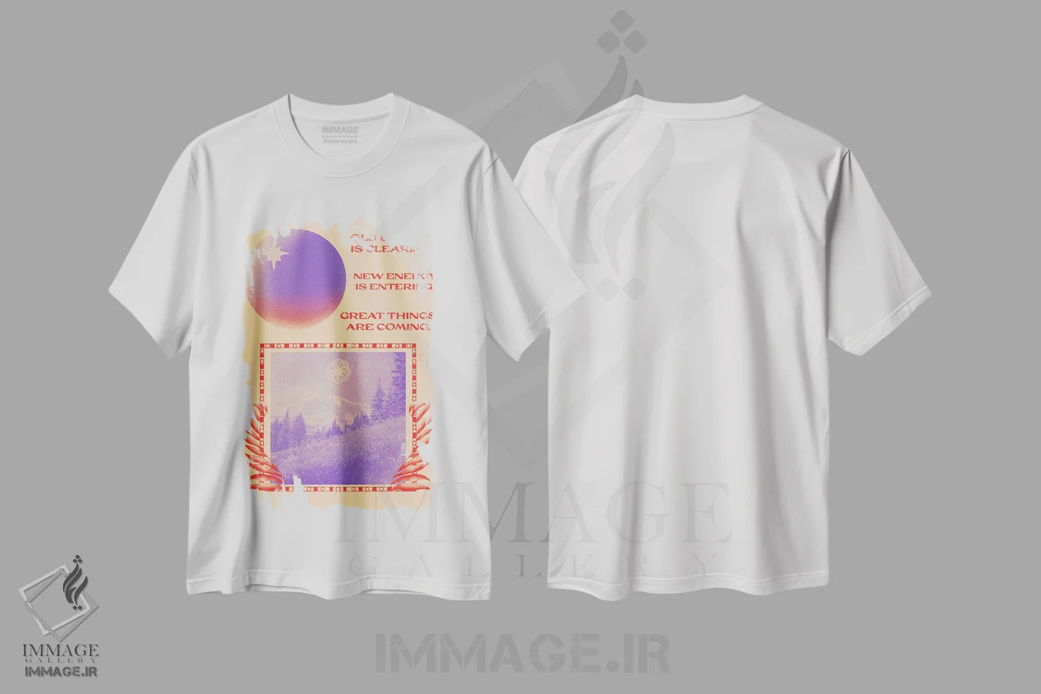 تیشرت سفید طرح دار انرژی نو، تزئینی اثر بست ورلد اثر سیرا کیلن | immage.ir