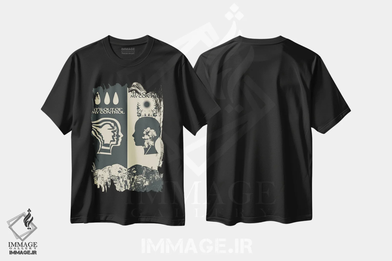 تیشرت مشکی طرح دار دیدگاه، تزئینی اثر بست ورلد اثر سیرا کیلن | immage.ir
