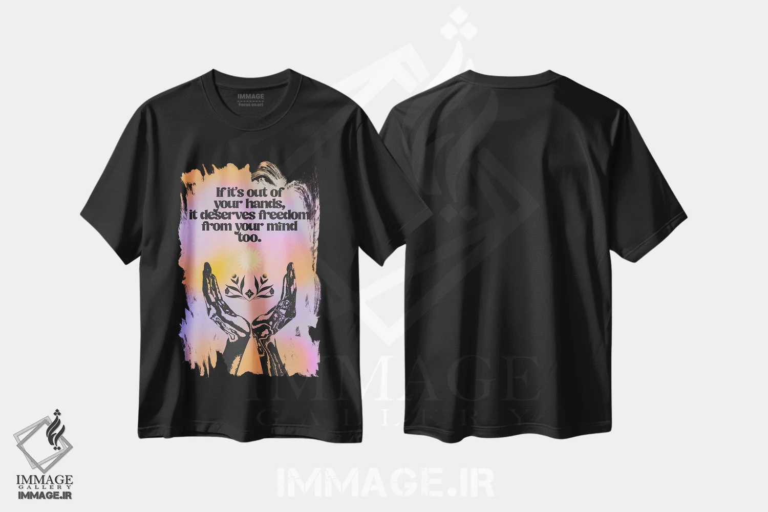تیشرت مشکی طرح دار صلح، تزئینی اثر بست ورلد اثر سیرا کیلن | فروشگاه ایماژ