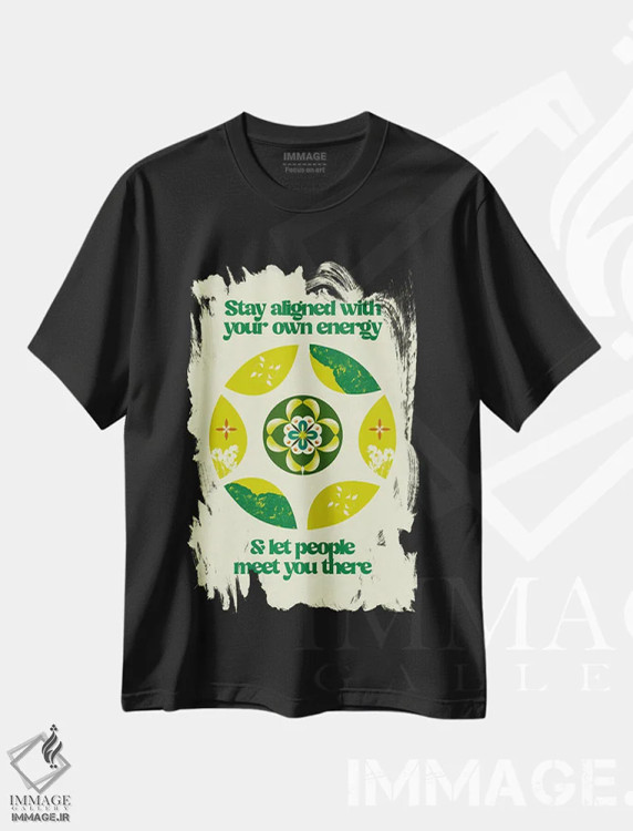 تیشرت مشکی طرح دار هماهنگ بمان، تزئینی اثر بست ورلد اثر سیرا کیلن | فروشگاه ایماژ