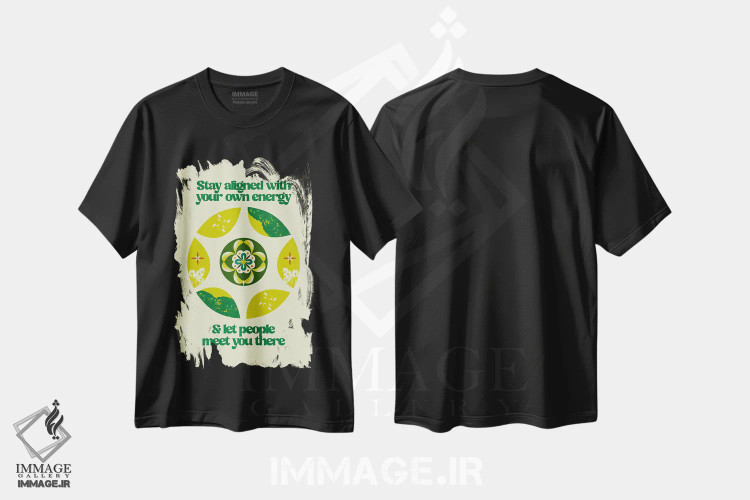 تیشرت مشکی طرح دار هماهنگ بمان، تزئینی اثر بست ورلد اثر سیرا کیلن | فروشگاه ایماژ