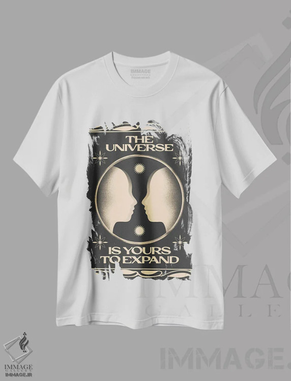 تیشرت سفید طرح دار جهان مال توست، تزئینی اثر بست ورلد اثر سیرا کیلن | فروشگاه ایماژ