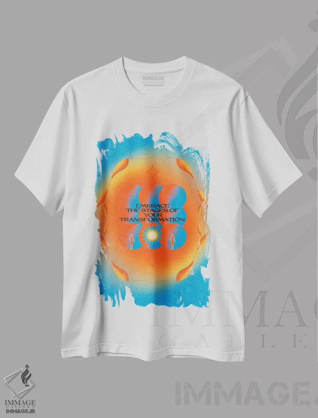 تیشرت سفید طرح دار تغییر شکل، تزئینی اثر بست ورلد اثر سیرا کیلن | فروشگاه ایماژ