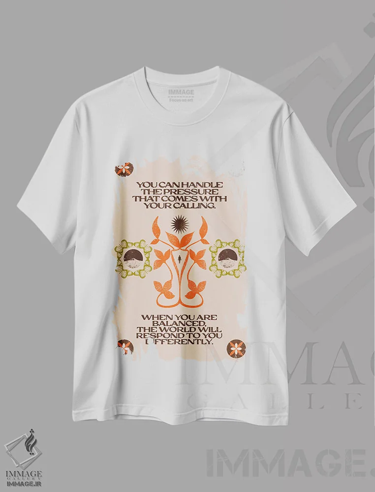 تیشرت سفید طرح دار متعادل، تزئینی اثر بست ورلد اثر سیرا کیلن | فروشگاه ایماژ