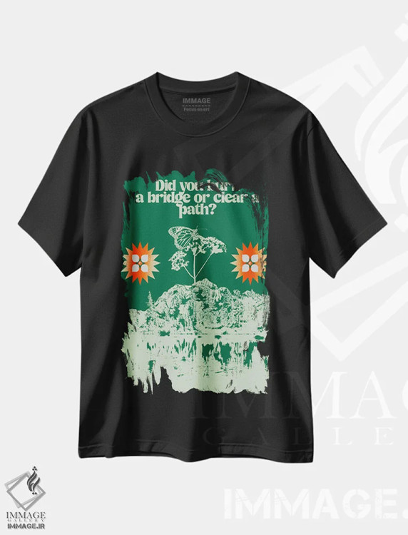 تیشرت مشکی طرح دار راهی روشن، تزئینی اثر بست ورلد اثر سیرا کیلن | فروشگاه ایماژ